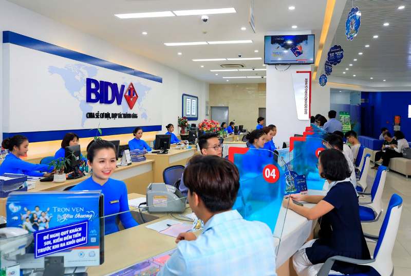 Phòng giao dịch của ngân hàng BIDV