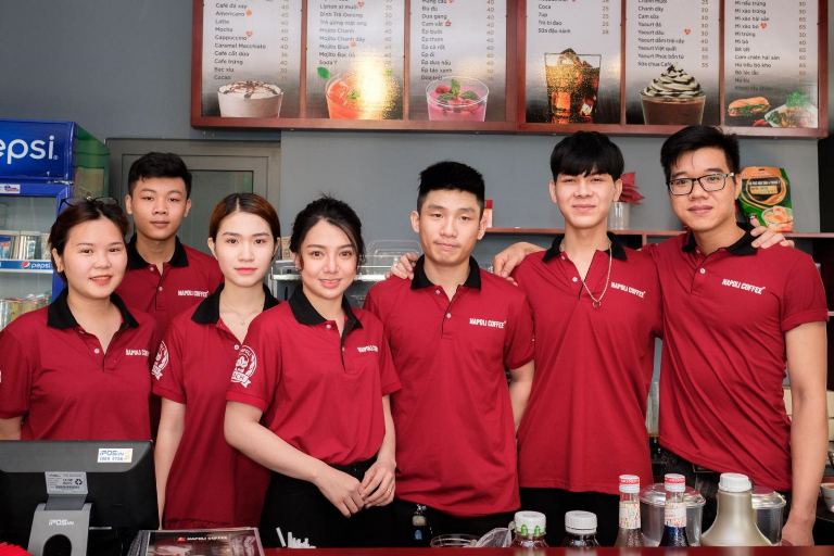 Mẫu đồng phục nhân viên quán cà phê tại quận Tân Bình