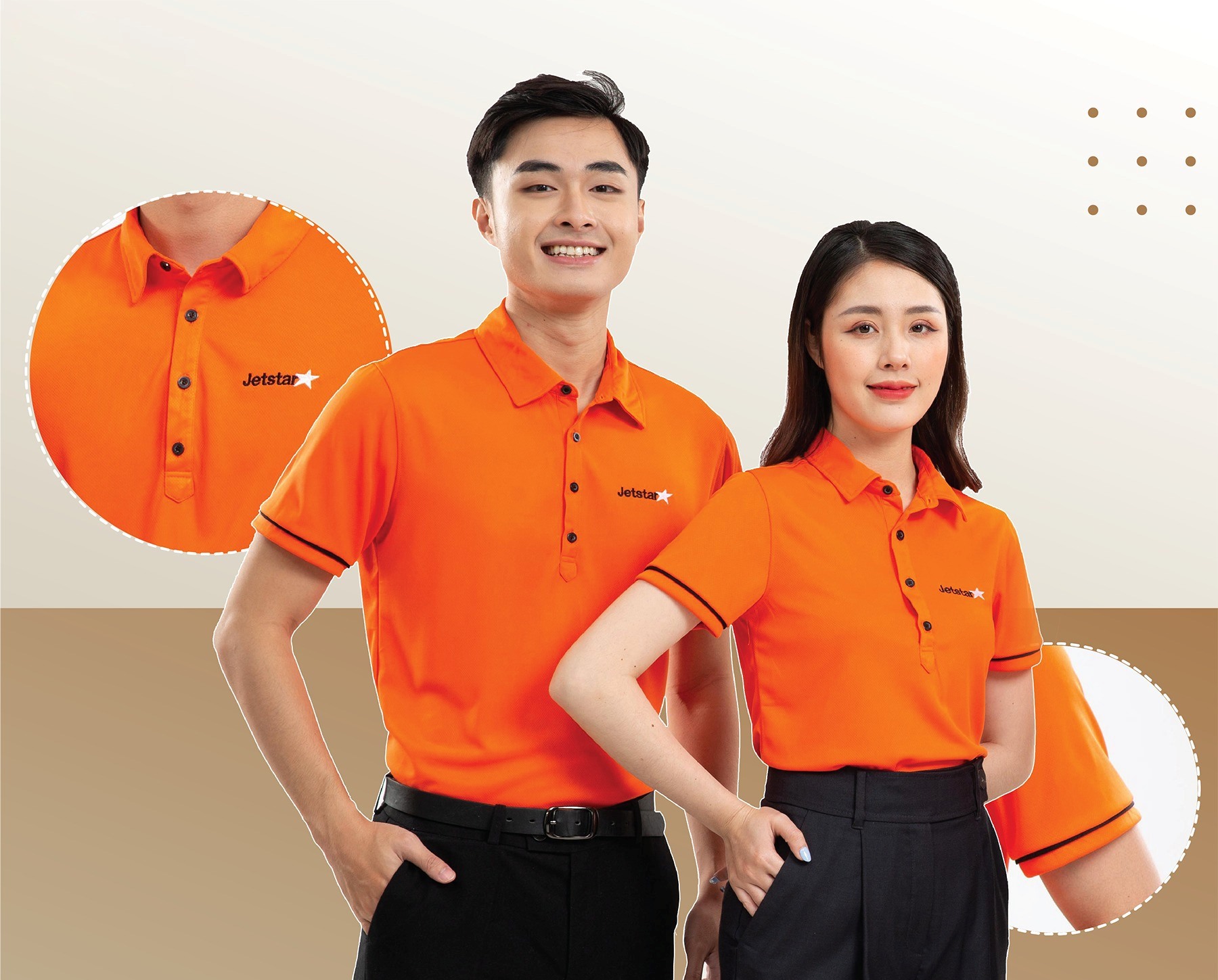 Mẫu thiết kế áo đồng phục Jetstar Airlines