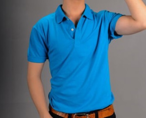 form áo thun cổ bẻ suông nam