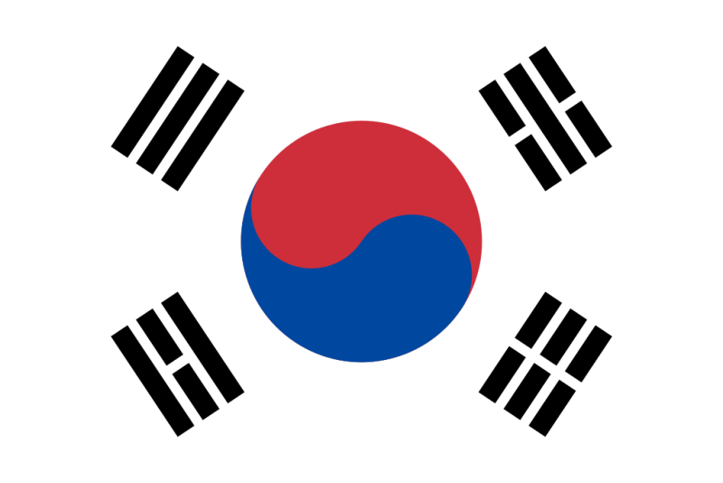Thiết kế lá cờ Hàn Quốc mới nhất:
\