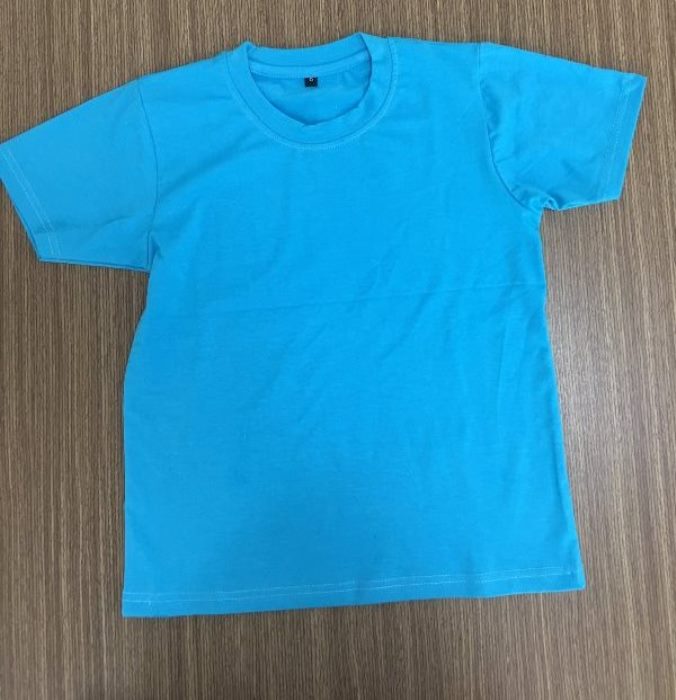 Áo thun trơn màu xanh za nhạt - vải cotton 4 chiều