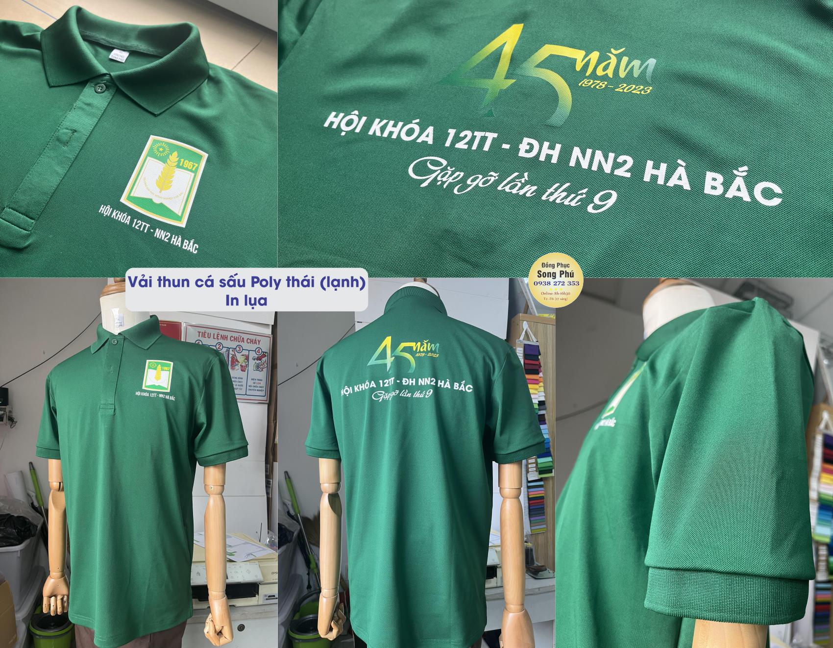 Mẫu áo thun đồng phục trường đại học Hà Bắc 45 năm