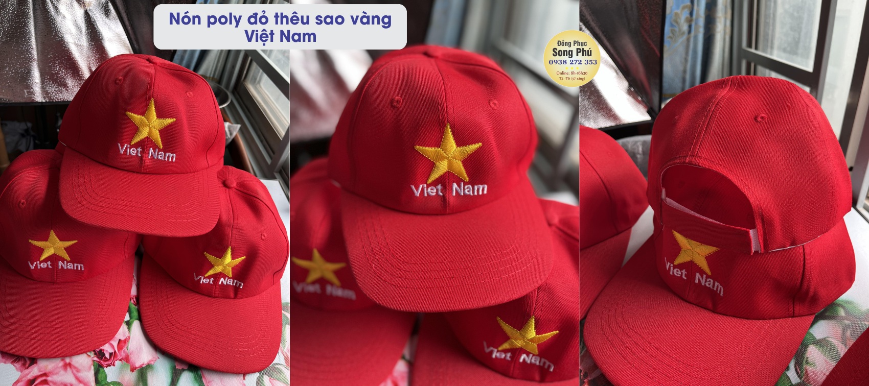 Mẫu nón thêu cờ Việt Nam