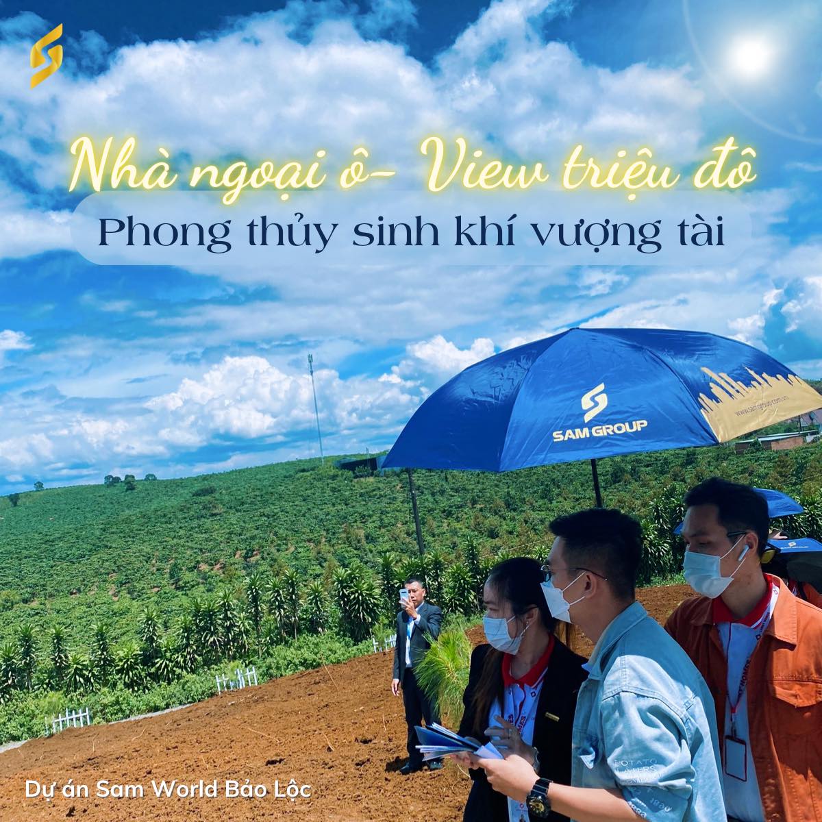 Mẫu ô dù quảng cáo cầm tay của công ty Sam Group - Hình 1