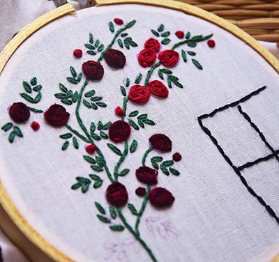 Hướng dẫn thêu hoa hồng leo - Hình 11