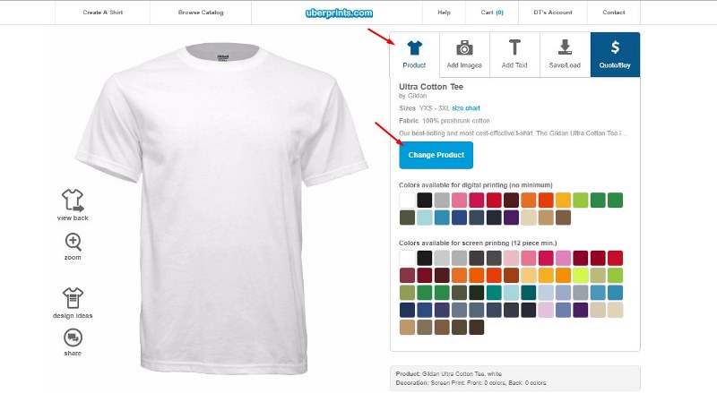 Phần mềm thiết kế áo thun trực tuyến Uberprints