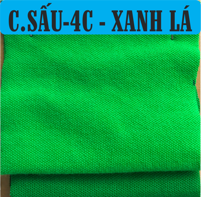 Vải thun cá sấu màu xanh lá