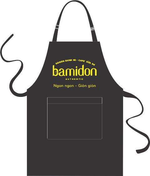 Mẫu thiết kế tạp dề tiệm bánh mì Bamidon