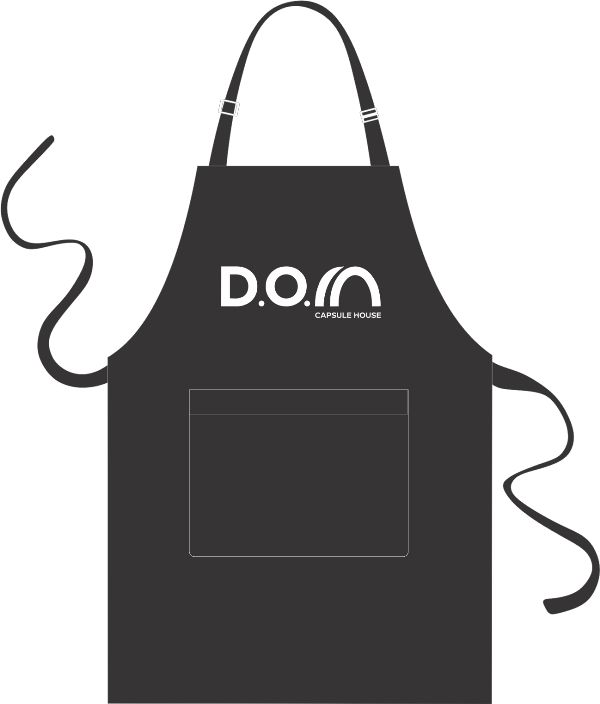 Mẫu thiết kế tạp dề đồng phục tại D.O.M - Coffee Capsule