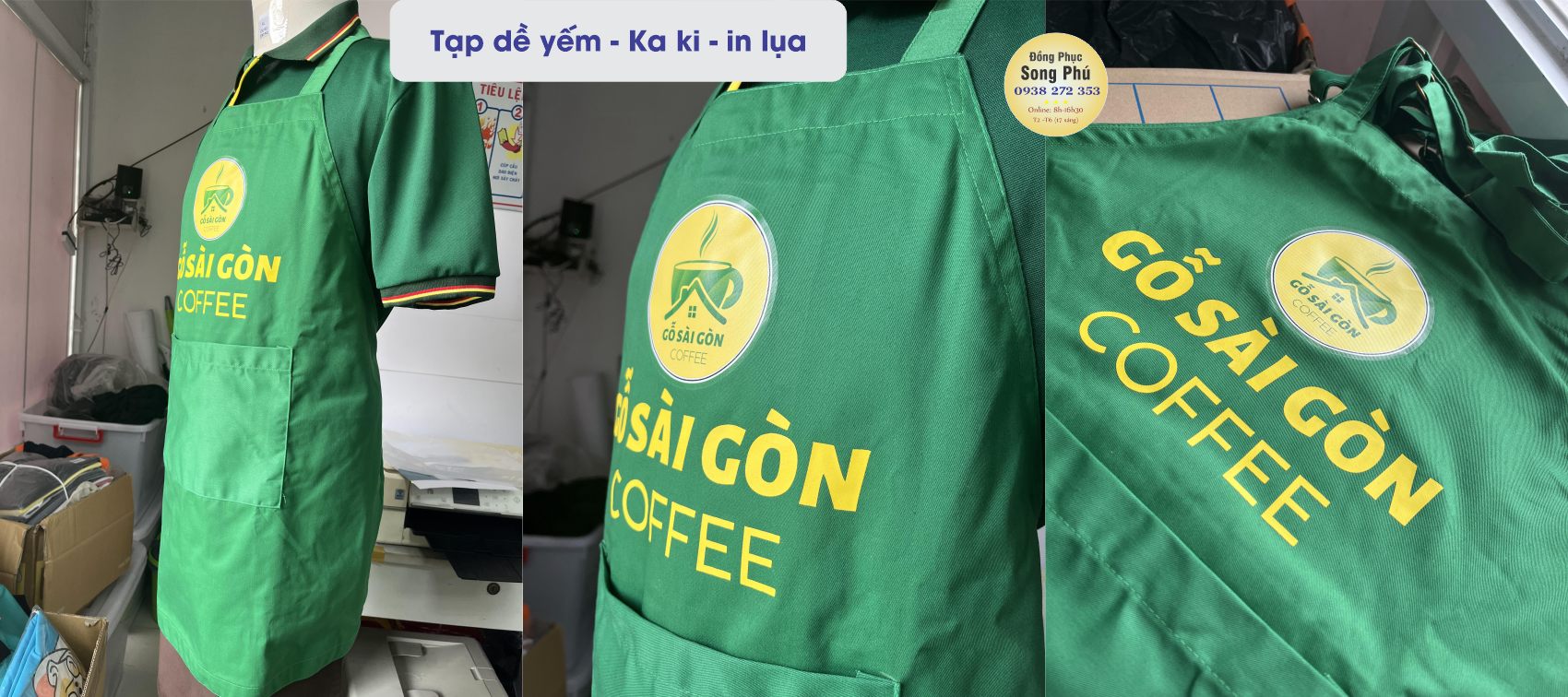 Mẫu tạp dề phục vụ quán cafe Gỗ Sài Gòn