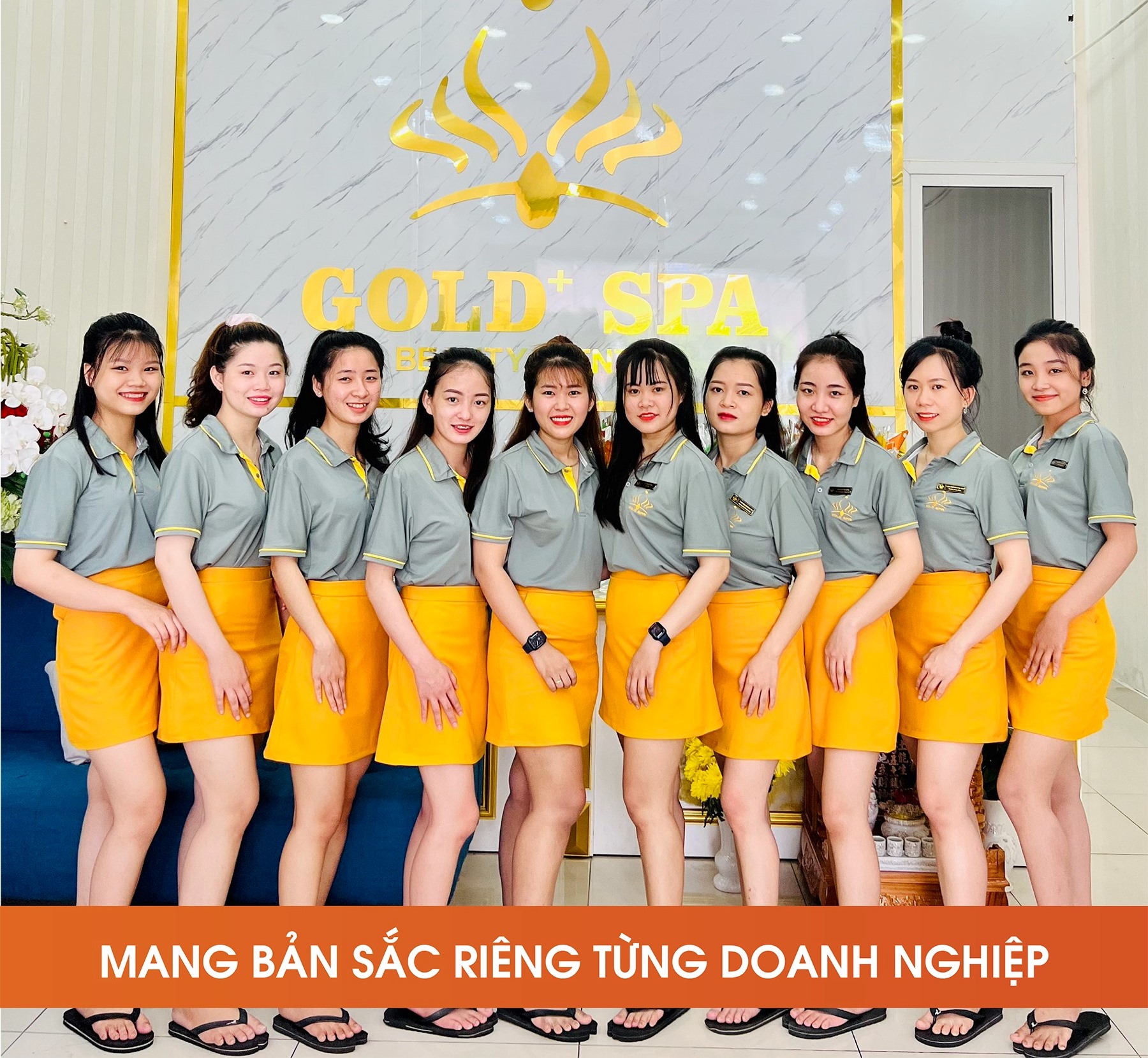 Mẫu áo đồng phục nhân viên Gold Spa