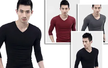 Tìm ngay vóc dáng hợp với áo thun trơn cổ tim nam