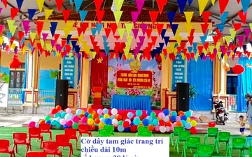 Cờ Dây Tam Giác, Đuôi Nheo Trang Trí Trường Học, Lễ Hội, Tiệc Tùng – Nhiều Màu Sắc