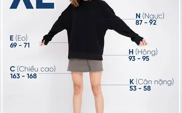 Size XL nữ là bao nhiêu kg?Có số đo là bao nhiêu