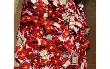 Phụ Kiện Lá Cờ Thêu 3x2cm Làm Kẹp Tóc, Ghim Cài Đẹp Giá Rẻ mừng lễ Quốc Khánh