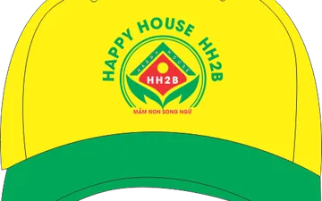 File thiết kế vector - Logo in nón kết trường mầm non song ngữ Happy House