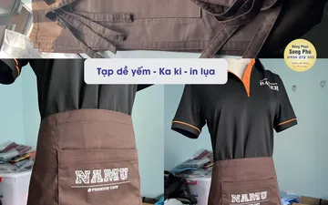 Mẫu tạp dề đồng phục vụ quán cafe Namu