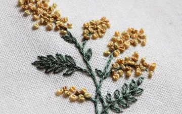 Hướng dẫn thêu hoa Mimosa đơn giản
