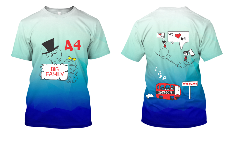 File thiết kế vector - Logo in áo lớp A4 big family