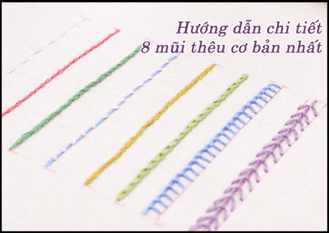 8 Mũi thêu cơ bản cho người mới học