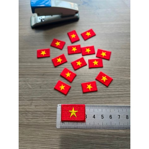 Mẫu lá cờ thêu 3x2cm