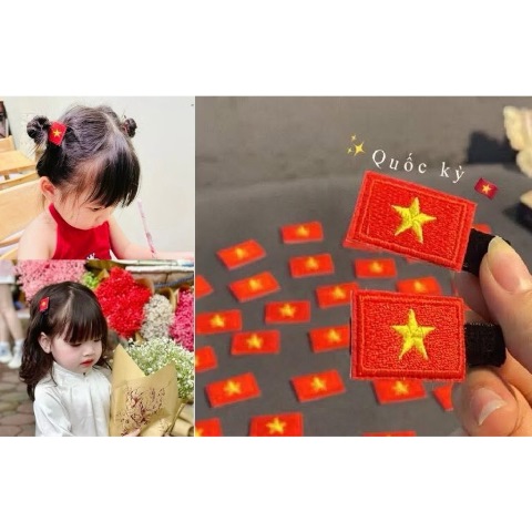 kẹp tóc làm từ lá cờ 3x2