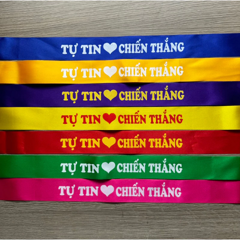 Mẫu băng đeo đầu "TỰ TIN CHIẾN THẮNG"