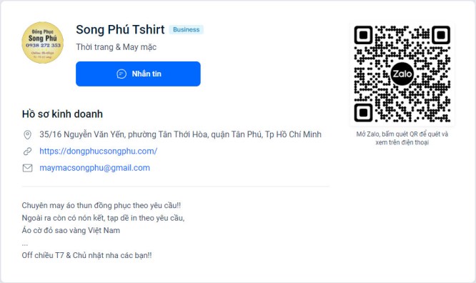 Liên hệ Đồng phục Song Phú