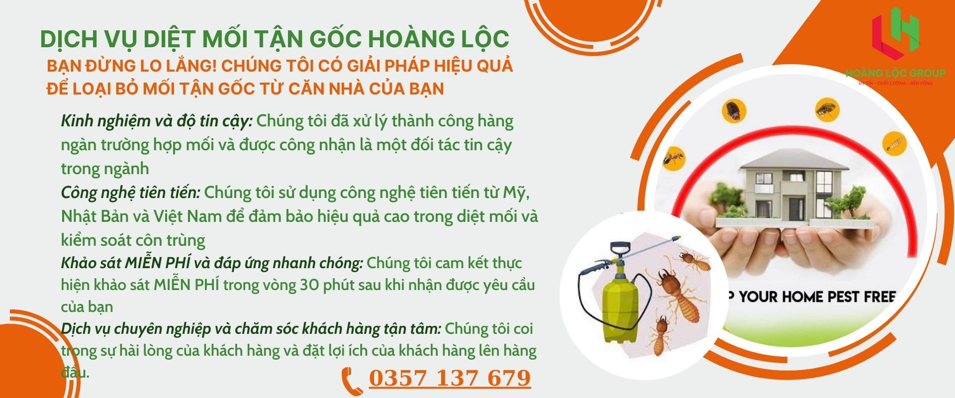 Dịch vụ diệt mối tận gốc Hoàng Lộc
