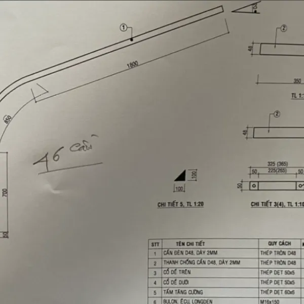Cần đèn bê tông lý tâm mạ kẽm