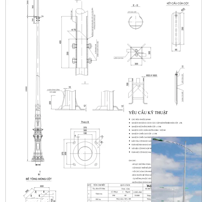 Trụ Đèn Tròn Côn 10m