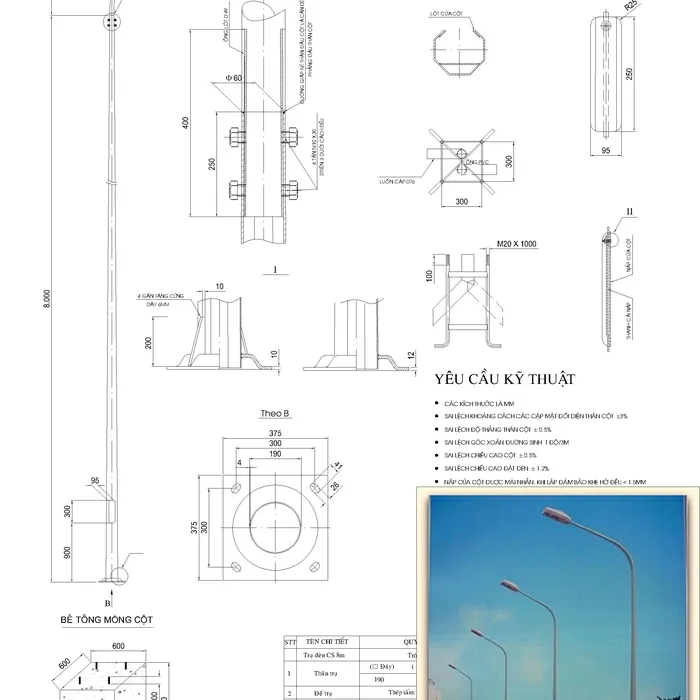 Trụ Đèn Tròn Côn 9m