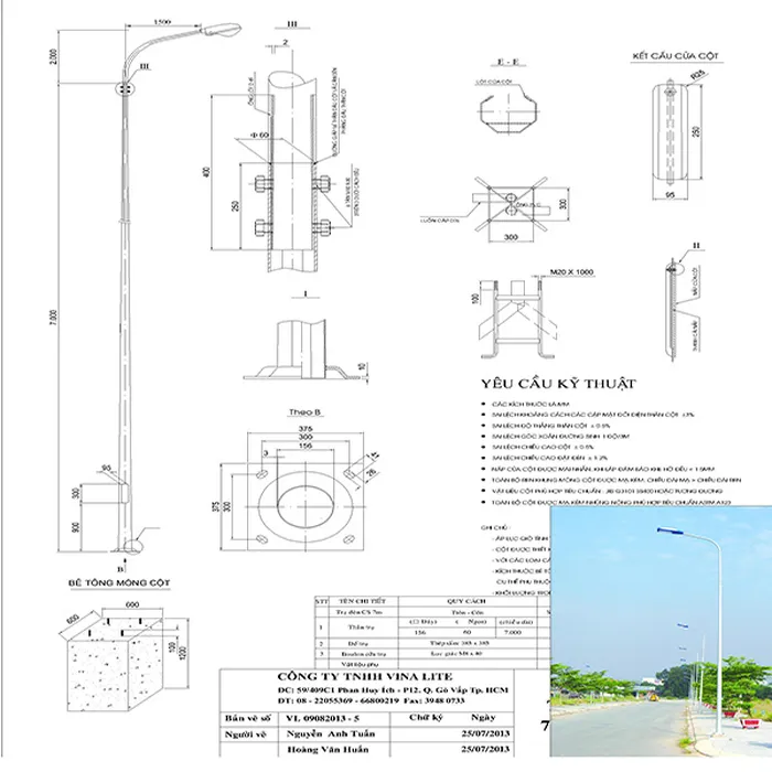 Trụ đèn tròn côn 7m