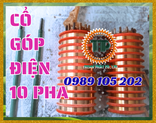 Cổ góp điện 10 vành trượt tiếp điện Cổ góp điện 10 vành trượt tiếp điện