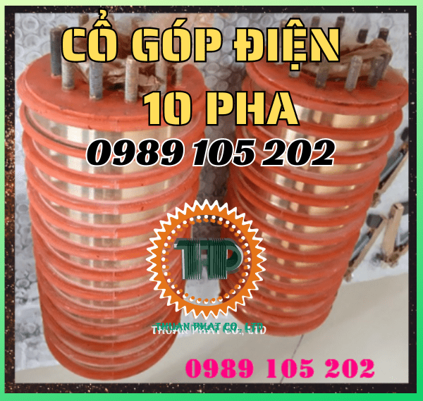 Cổ góp điện 10 vành trượt tiếp điện Cổ góp điện 10 vành trượt tiếp điện