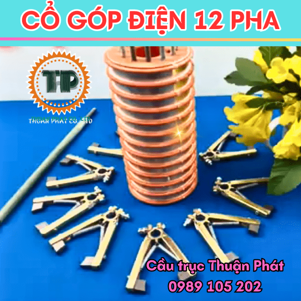 Cổ góp điện 12 pha kích thước 40x100x210mm Cổ góp điện 12 pha kích thước 40x100x210mm
