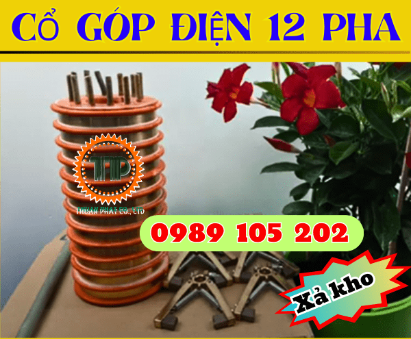 Cổ góp điện 12 pha kích thước 40x100x210mm Cổ góp điện 12 pha kích thước 40x100x210mm