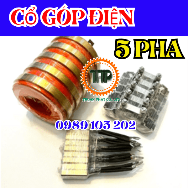 Cổ góp điện 5 pha rãnh dương Cổ góp điện 5 pha rãnh dương