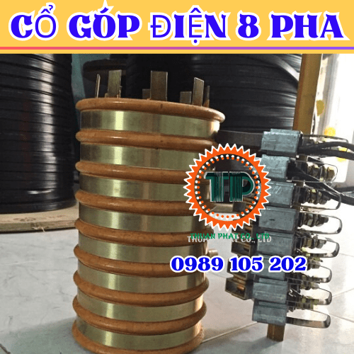 Bộ cổ góp điện 8 pha kích thước 75x140x247mm Bộ cổ góp điện 8 pha kích thước 75x140x247mm