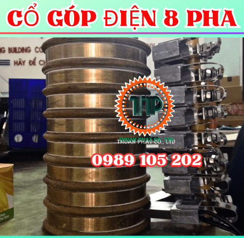 Bộ cổ góp điện 8 pha kích thước 75x140x247mm Bộ cổ góp điện 8 pha kích thước 75x140x247mm