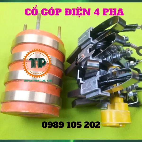Cổ góp điện 4 vành trượt cốt phi 40