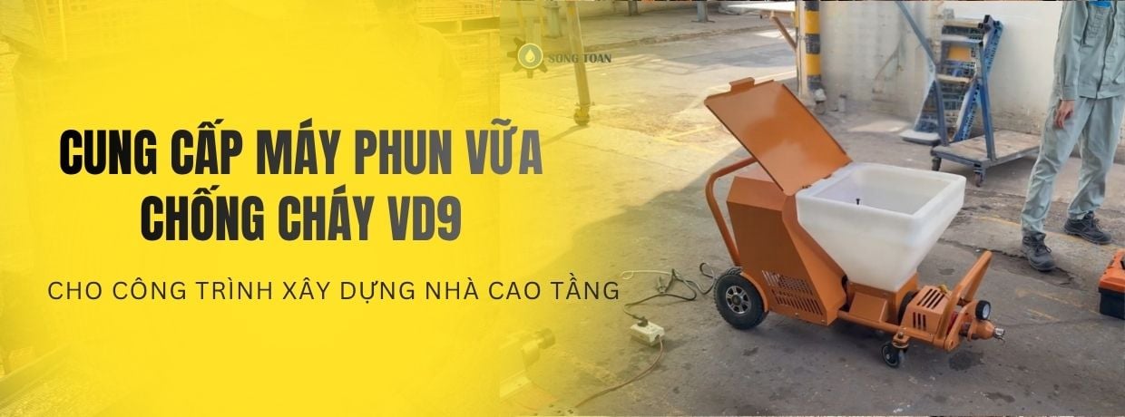 DỰ ÁN CUNG CẤP MÁY PHUN VỮA CHỐNG CHÁY VD9 CHO CÔNG TRÌNH XÂY DỰNG NHÀ CAO TẦNG