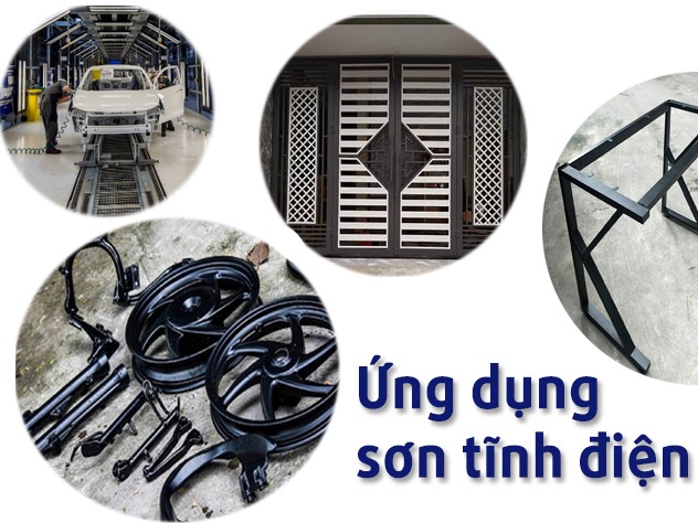 ung dung cua sung phun son tinh dien