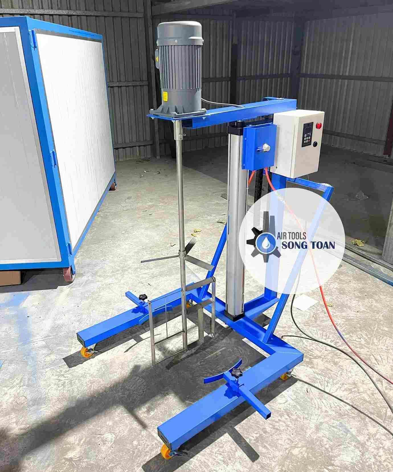 Máy khuấy hóa chất 200 lít động cơ 2hp giảm tốc