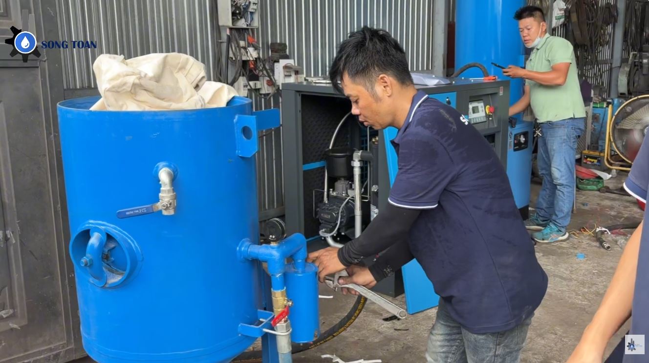 bàn giao hệ thống phun cát tại sóc trăng