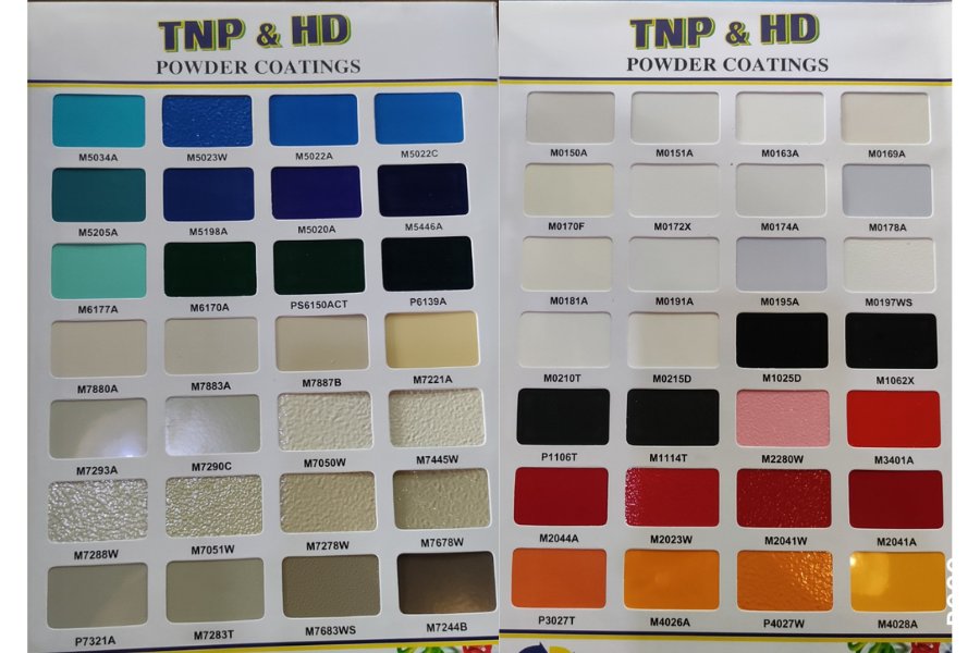 bang mau bot son tinh dien cho sung phun son tinh dien