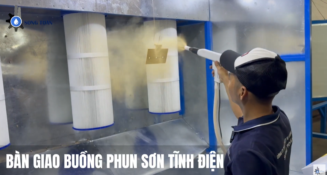 bàn giao buồng phun sơn tĩnh điện