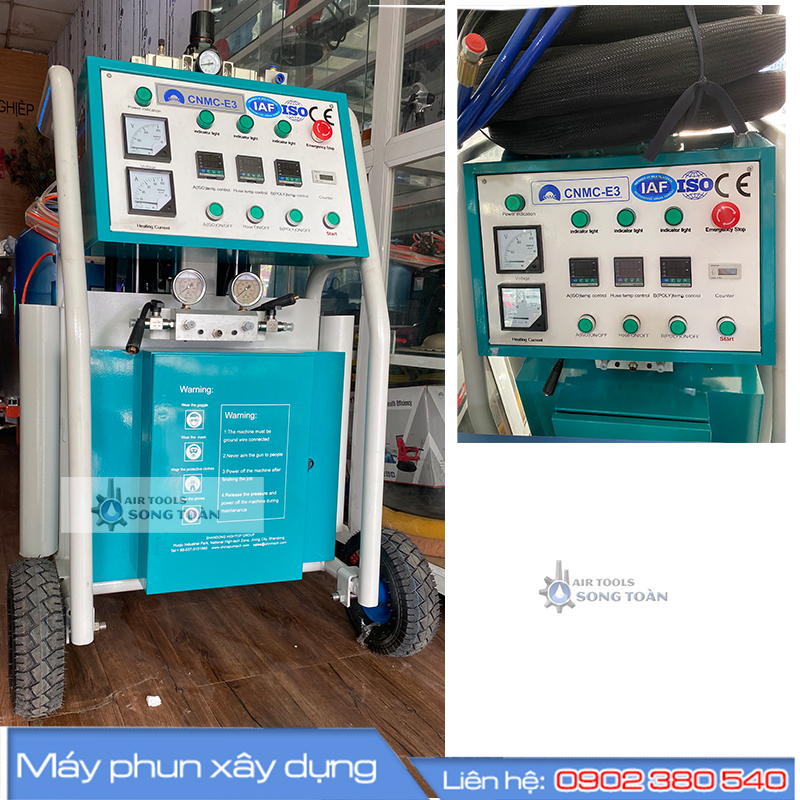 Mặt trước máy phun foam