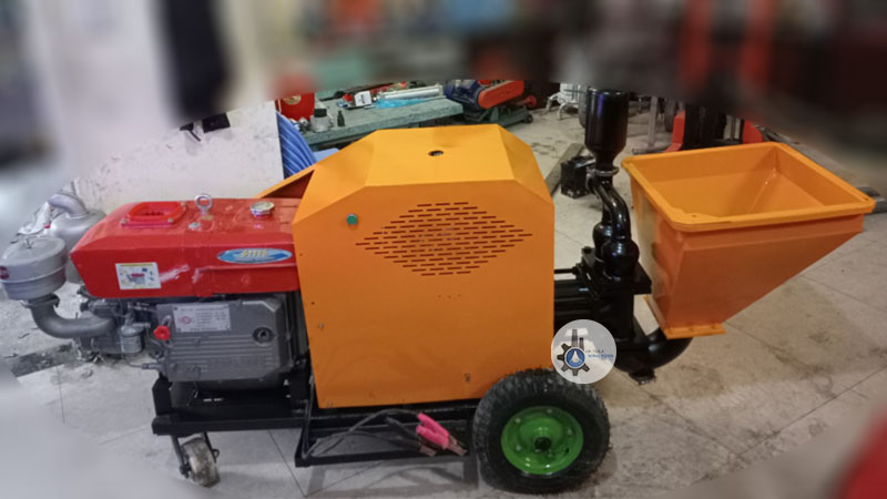 máy phun vữa chạy dầu diesel vàng